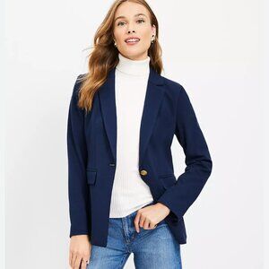 ✨ Ann Taylor LOFT Knit Twill Modern Blazer – Navy | NEW ✨